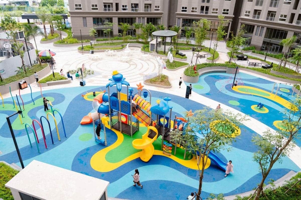 Tiện ích khu vui chơi cho trẻ em tại dự án.