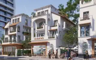 Khu biệt thự ven biển Fishing Village trong dự án Blanca City, gợi nhớ phong cách kiến trúc Pháp và Bồ Đào Nha.